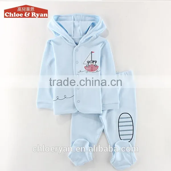 Factory Direct Sales 100% Cotton Long Sleeve Clothes 0-3 Month Baby Boy Clothes