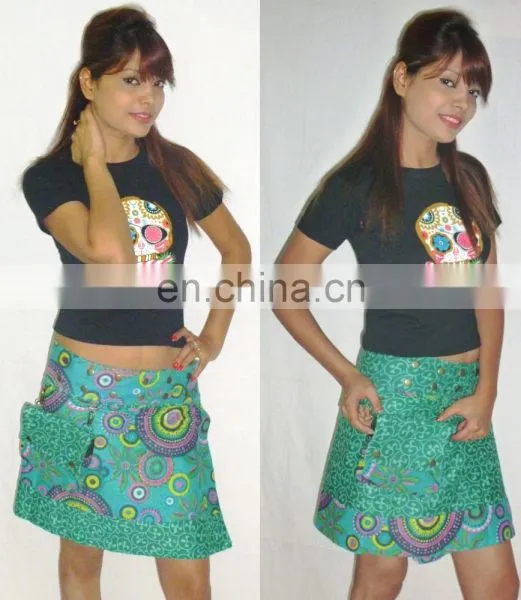 Women's Reversible Wrap Skirts and Side Handbags photo-2