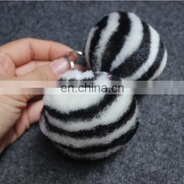 Faux Fur Product and Accessory Supplier Zebra Fake Fur Ball photo-2