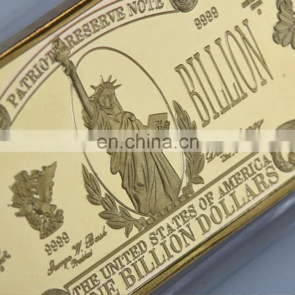 WR One Billion Gold Bar 24k 999.9 American Bill Note Fake Bars Quality Us Art Ornament With Plastic Case for Collection photo-5