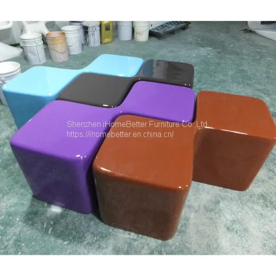 Fiberglass Bench Shopping Mall Stool Modern Bench photo-4