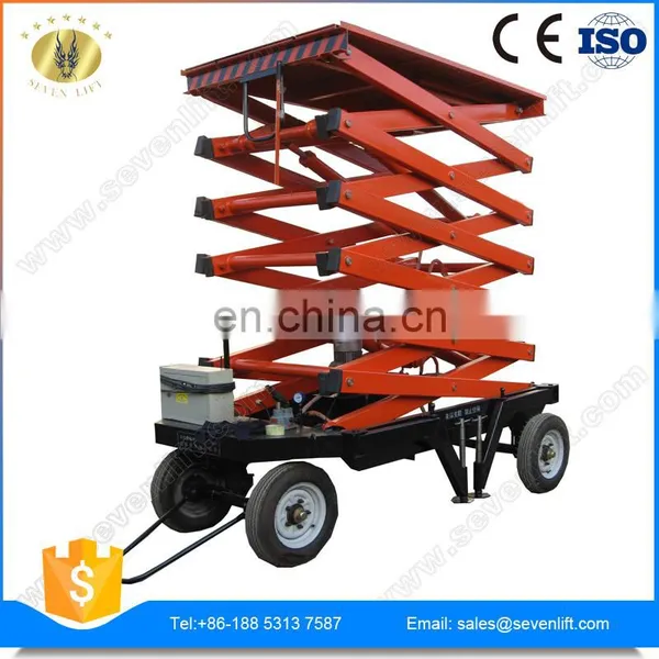 7LSJY Shandong SevenLift Hydraulic Wholesale Outdoor Use Manual Low Noise 16m Mobile Scissor Lift Table photo-2