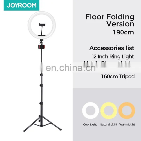 JOYROOM Video Live Streaming 8 10 12 Inch Cell Mobile Phone Holder Selfie Stick Tripod Led Circle Tiktok Ring Light Stand photo-5