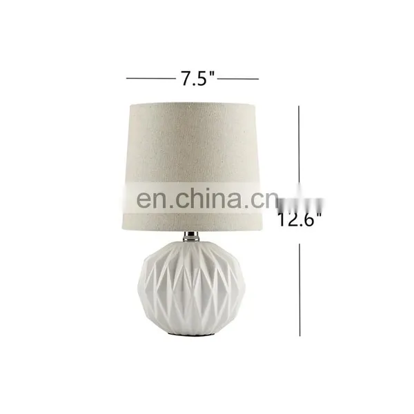 Nordic Office Restaurant Indoor Desk Lights Cheap Unique Modern Ball Shape Custom Matte White Table Lamps Ceramic photo-2