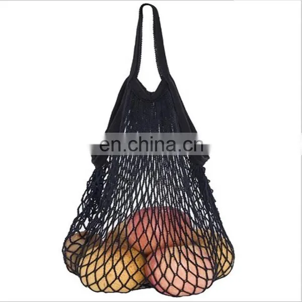 Mesh Canvas Tote Grocery Cotton Hand Bag With Short Handle photo-4