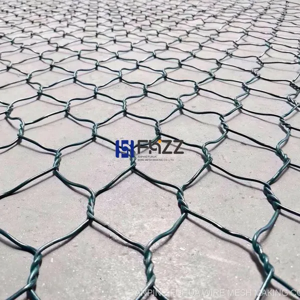 PVC Coated Galvanized Double Twisted Hexagonal Steel Wire Gabion Mesh