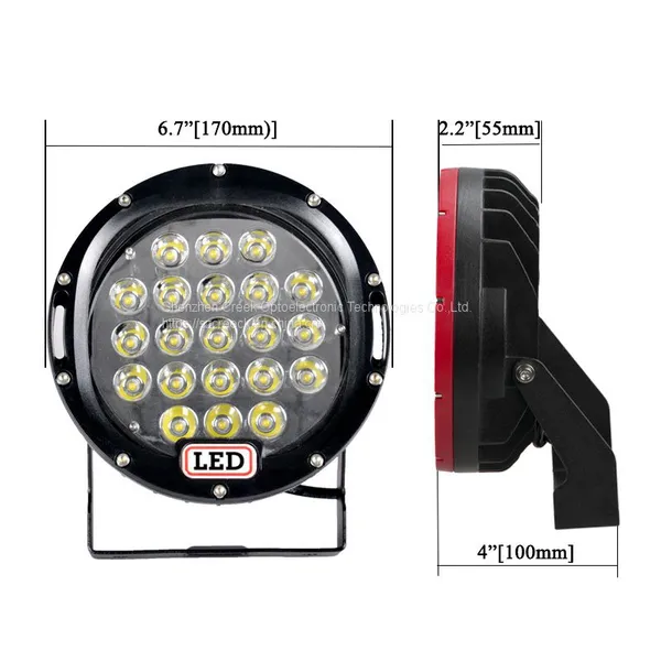 7 Inch 63W Round LED Spotlight Driving Work Light photo-3