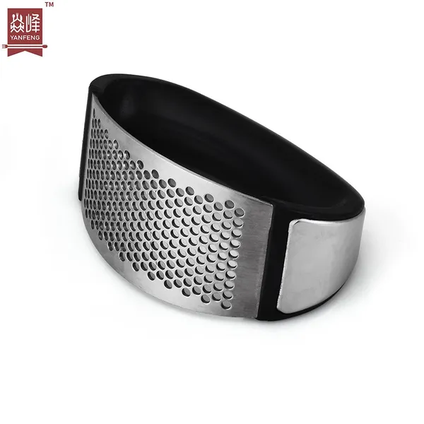 Kitchen Accessories Home and Kitchen Gadgets Customized Stainless Steel Garlic Press Rocker Garlic Mincer Crusher and Peeler photo-2