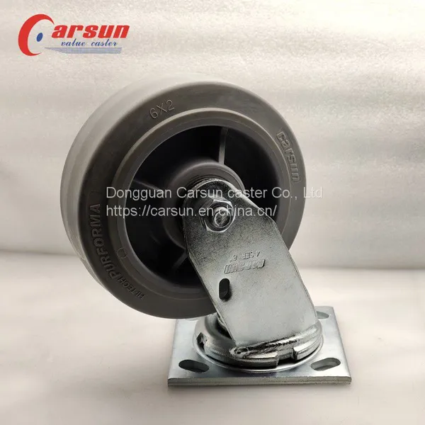 Heavy Duty Castor Gray Rubber TPR Caster Top Plate Casters 4/5/6/8 Inch Swivel Industrial Caster Wheels photo-5