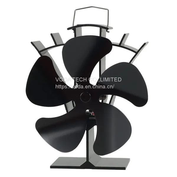 Voda Upgraded 5-Blade Wood Stove Fan Heat Powered Eco-friendly Fireplace Fan Circulating Warm Air Stove Fan