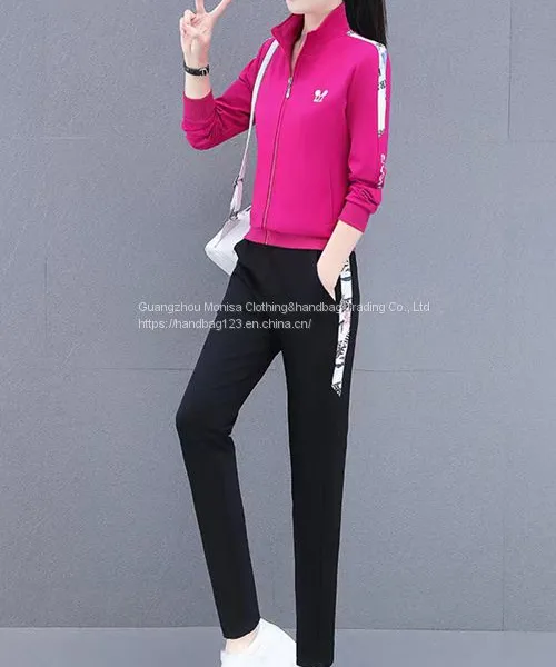 Sports Suit Women's Spring And Autumn Women's Casual Suit Stand-Up Collar Sweater Women's Running Two-Piece Set photo-5