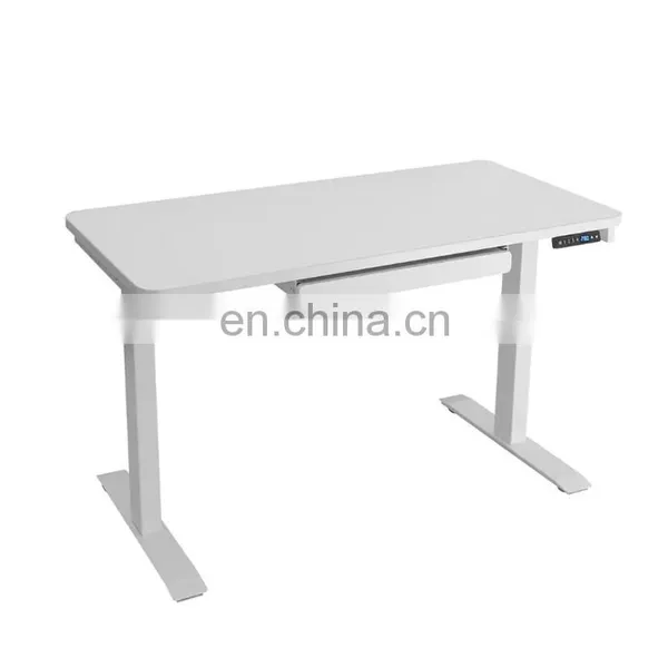 Rectangular White 1 Drawer Standing Desk With Adjustable Height Feature photo-3