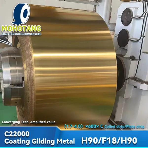 TOMBAC - STEEL - TOMBAC Cuzn10-St-Cuzn10 H90/If/H90 C22000 /If/ C22000 Coating Gilding Metal Brass 90 Clad on Both Sides