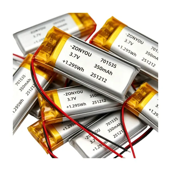 Factory Direct Sale 701535 Pouch Cell 350mAh 3.7V Lithium Polymer Battery 500 Cycles for Small Household Appliances Electronics photo-2