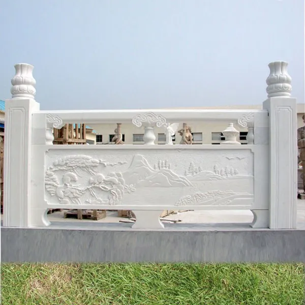 Custom Supply of Stone Railings, White Marble Stone Railings for Scenic Spots & Bridges