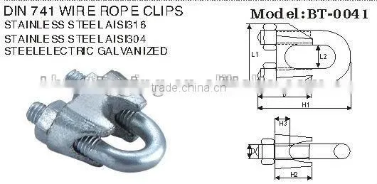 Galvanize Carabiner Wholesale Stainless Steel Aisi 316 304 DIN 741 Wire Rope Clips Hardware Manufacture photo-2