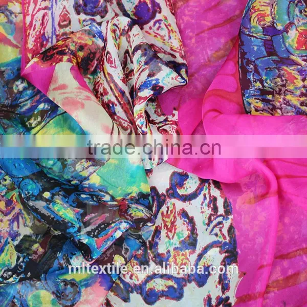 Supply 100% Silk Satin Chiffon Fabric photo-3