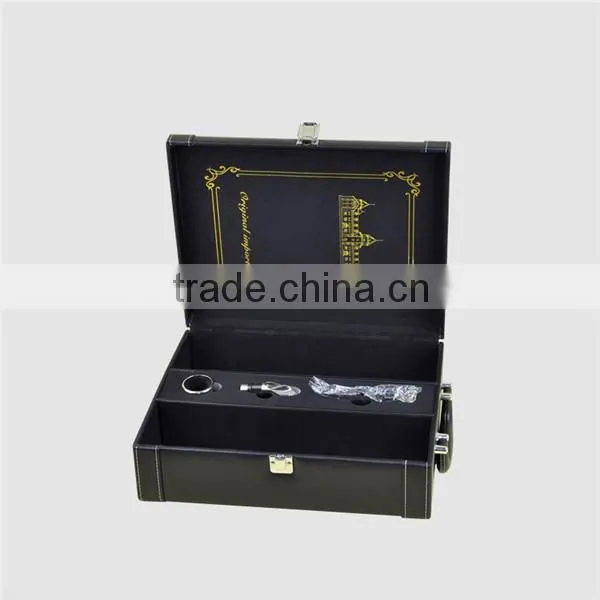 Wholesale 2 Bottles Fancy With Tools Leather Wine Boxes photo-2
