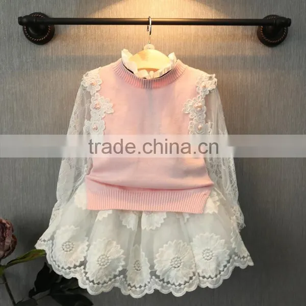 2016 Fashion Low Price Flower Low MOQ European Style Baby Hand Made Sweaters photo-4