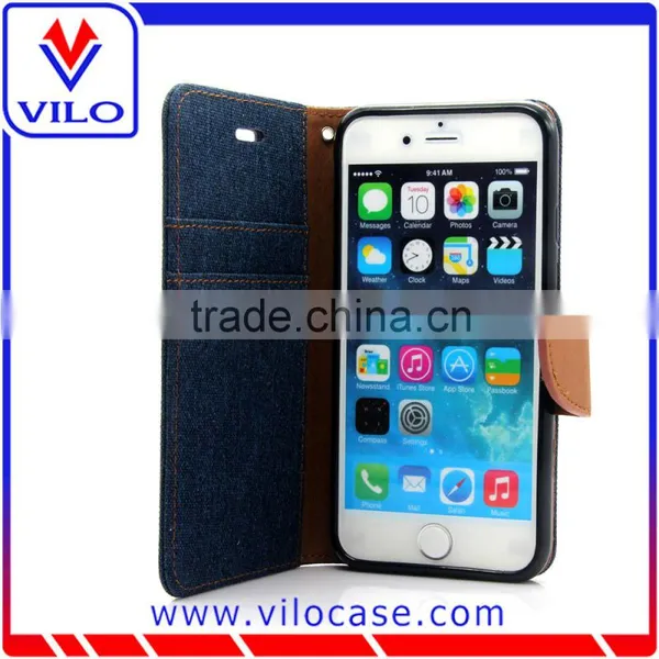 Free Sample Hot Selling Design Canvas and Jeans Wallet Cell Phone Cases For Samsung S6 Manufacturer photo-2