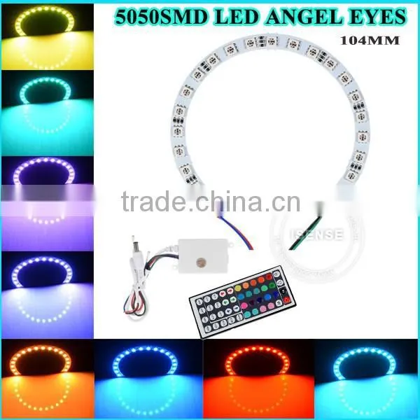 RGB Color 104mm DC12V Black PCB Semi Circle 5050 Smd Angel Eyes Auto Parts German Cars photo-5