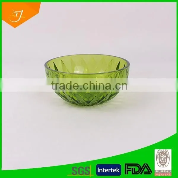 Custom Logo Promotional Giveaway Present Glassware Bowl,Diamond Transparent Round Salad Bowl