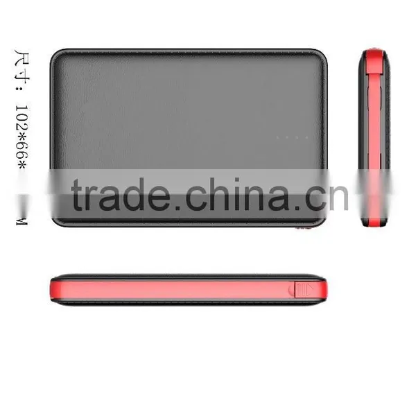Full Color Logo Printing Premium Black and White Color Leather Power Bank Charger With Full Color Logo Printing photo-2