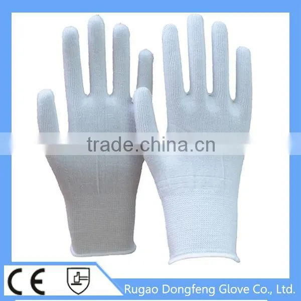 High Quality White Nylon Gloves Seamless Knit Hand Protection photo-4