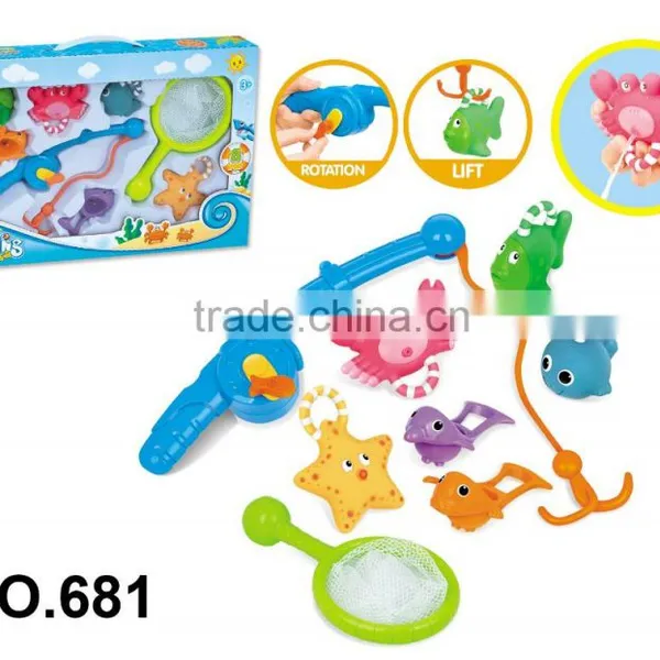 Fishing Game Toy Set With Fish Pole