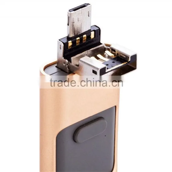 2016 New Style OEM Otg Usb Flash Drives Otg Flash Sticks 3 in 1 Otg Usb for Iphone/android/PC photo-3