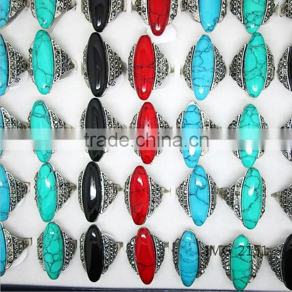 Professional Factory Wholesale Antique Turquoise Stone Ring photo-3