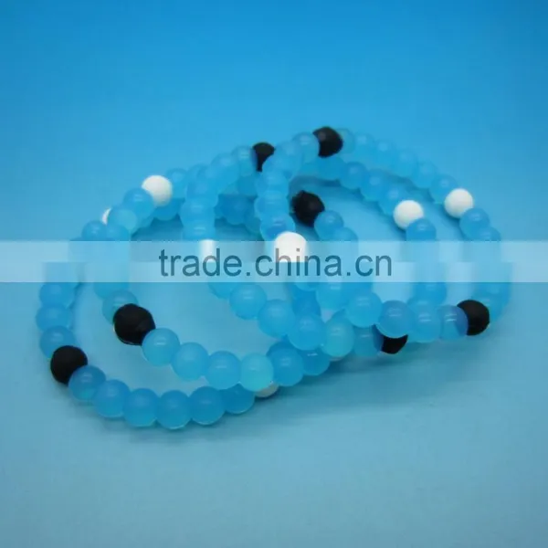 Wholesale New Fashion Balance Ball Shape Bead Silicone Bracelet