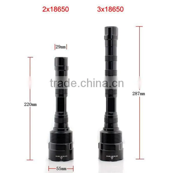 C8-3T6 Rechargeable 3*XML L2 T6 LED Hight Brightest Flashlight 3800LM Police Xml t6 Flashlight photo-4