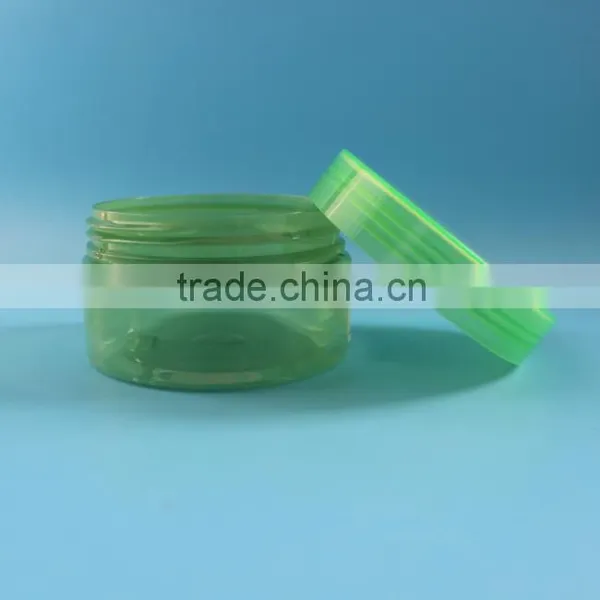 100ml 100g Empty Green Transparent PET Plastic Jar Container for Cosmetic Packaging photo-2