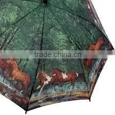 23 Inch Automatic Craft Horse Wooden Shaft Umbrella photo-6