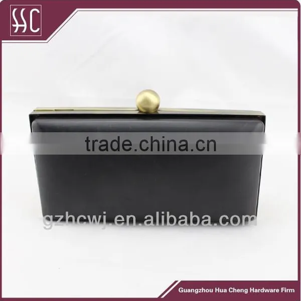 16.5x8cm Clutch Metal Frames With Black Plastic Shells Box Purse Frame photo-4