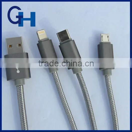 High Quality Universal Zipper 3 in 1 Usb Charger Cable for IPhone6 and Android Mobile Phone Data Cable Wholesale photo-3