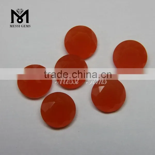 Loose Gemstone Round Orange Quartz Jade photo-2