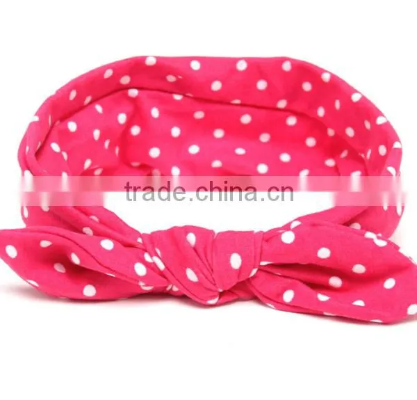 Foreign Trade 2016 Tiara Children Hair Rabbit Ears With Soft Dot Silk Printing Baby Female Baby With Milk photo-4