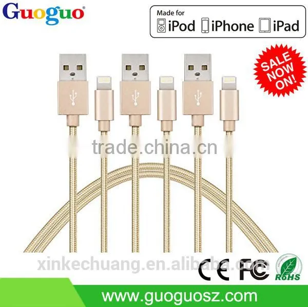 2016 New Fashinable Nylon Braided Cable Aluminum USB Charger Cable photo-3