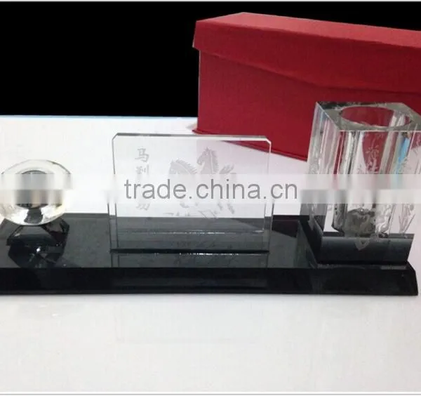 Office Decoration Nurse Crystal Pen Holder With Black Base photo-3