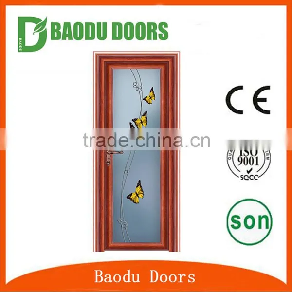 Baodu Aluminium Alloy Glass Door With Flower Design photo-3
