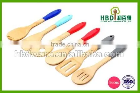 Bamboo Kitchen Utensils With Silicone Spoon Wholesale photo-4