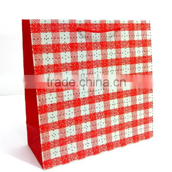 Paper Shopping Gift Bag Checked Printing photo-2