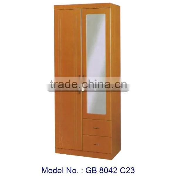 Space Saving Wardrobe With Mirror 2 Doors Closet Furniture, Cabinet Designs for Small Bedroom, Kids Wardrobe Design, Cheap Price