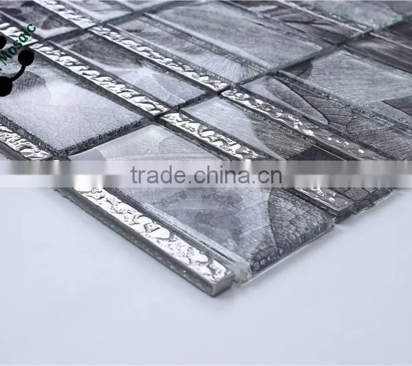 SMJ10 Laminated Glass Mosaic Dark Color Wall Tile Permium Home Decoration Wall Tile photo-4