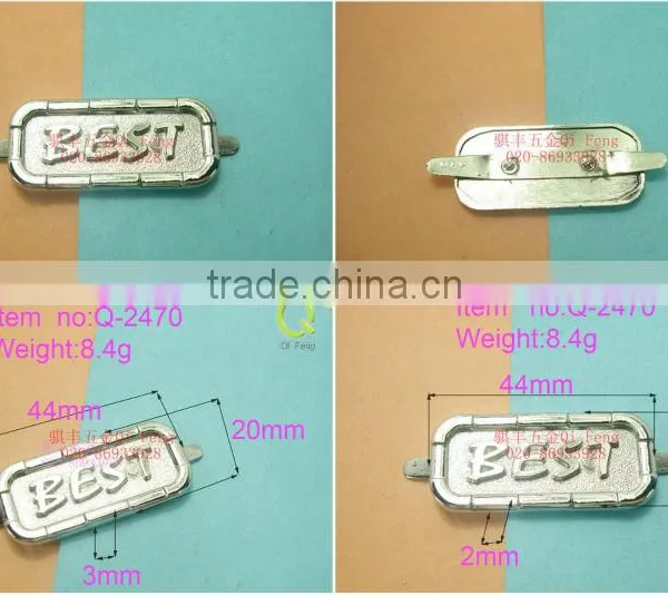 China Supplier Metal Plates Brand Logos Q-2470 Custom Logo