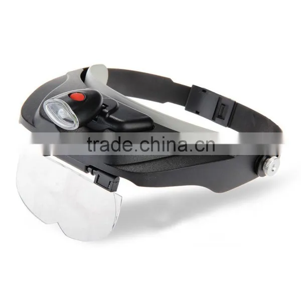 Kawachi 4 Lens Hands Free Head Magnifying Glass Magnifier LED Light Loupe photo-2
