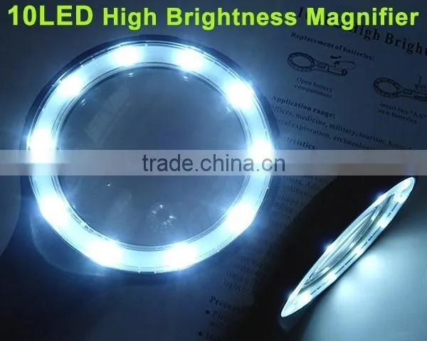 Kawachi 1.8X,5X 138mm Lens Handheld Big Magnifying Glass With LED Lights Glass Magnifier for Reading photo-3