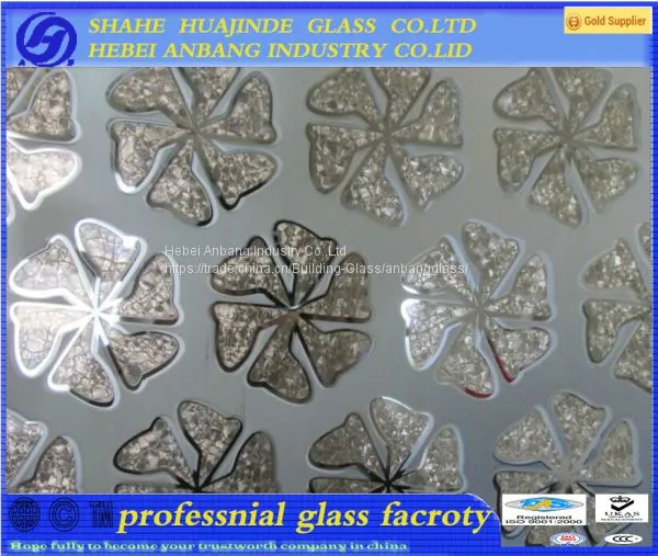 Acid Etched Glass and Ice Flower, Decorative Art Door Window Glass photo-5